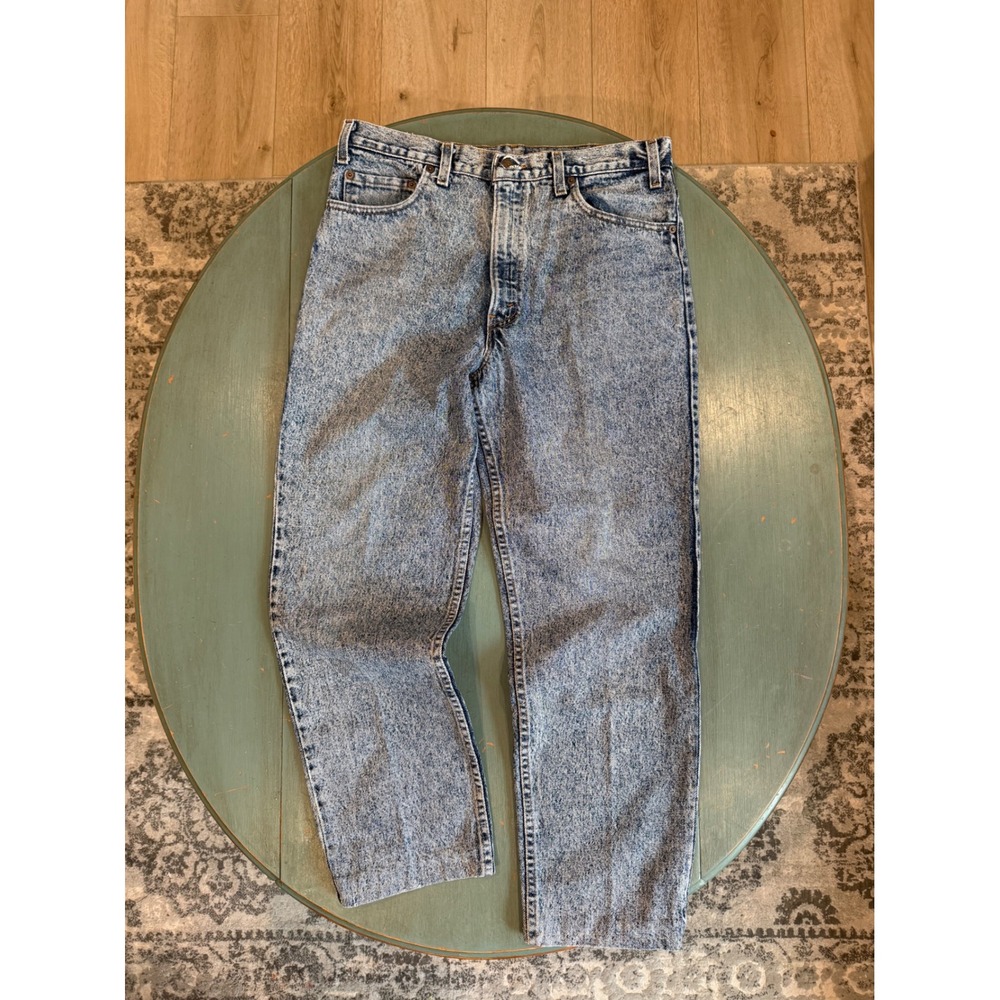 Vintage Levis 540 Relaxed Fit Acid Wash Blue‎ Denim Jeans Mens 33x27 90s Tapered